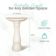 Union Products 17 Round Bird Bath, Outdoor Lawn and Garden Accessories, White