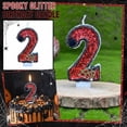 thumbnail image 4 of Birthday Cake Candle Glitter Red Black Themed 2 Number Candle for Halloween Birthday Party Cake Decorations, 4 of 7