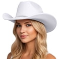 thumbnail image 1 of Sparkling Rhinestone Cowboy Hat Wide Brim Sun Travel Western Style Accessory for Casual Home Leisure, 1 of 5