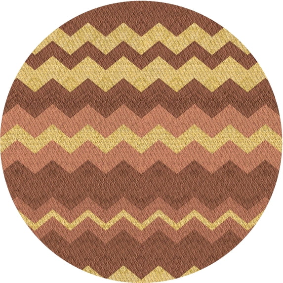 Ahgly Company Machine Washable Indoor Round Transitional Orange Area Rugs, 4' Round