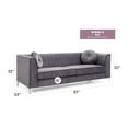 thumbnail image 2 of Glory Furniture Delray Velvet Upholstered Sofa in Gray/Chrome Legs, 2 of 7