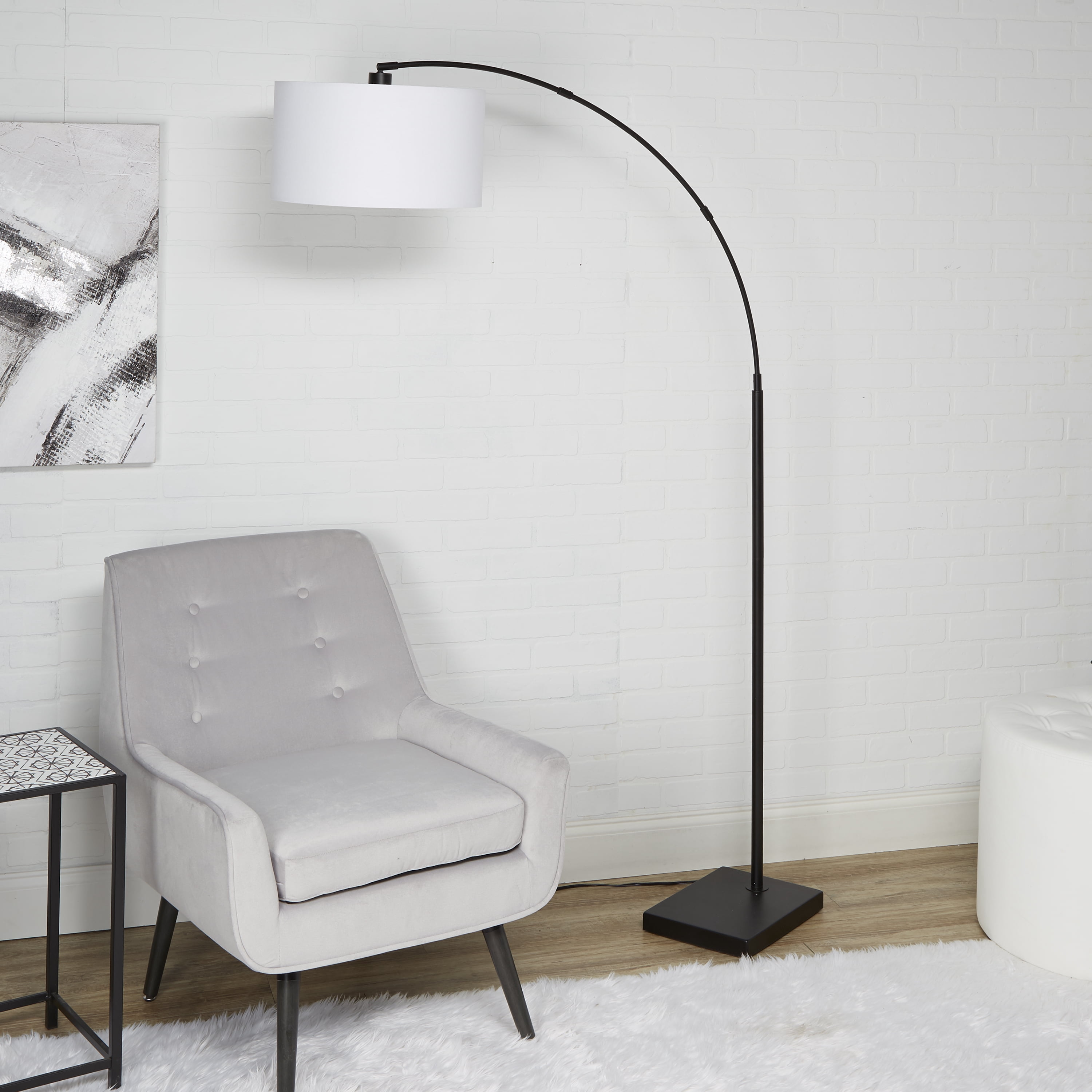 Better Homes & Gardens Modern Metal Arc Floor Lamp with LED Bulb, Black Finish