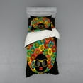 thumbnail image 2 of Ambesonne Retro Bedding Set 4 Pcs, Woman Head Flower Hair, Queen, Multicolor, 2 of 3