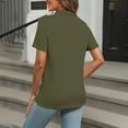thumbnail image 6 of Pxiakgy Women's Polo Shirts Cotton 3-Button Short Sleeve Collared Tops Summer Cool Shirt Uniform Casual Shirts Women's Short Sleeve Shirts Summer Down Collared Tops Casual Loose Tees Army Green L, 6 of 6