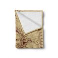 thumbnail image 2 of Vintage Soft Flannel Fleece Throw Blanket, Roman Style Face in Circle Like Radiating Sun Antique Image Artwork, Cozy Plush for Indoor and Outdoor Use, 50" x 60", Pale Brown, by Ambesonne, 2 of 6