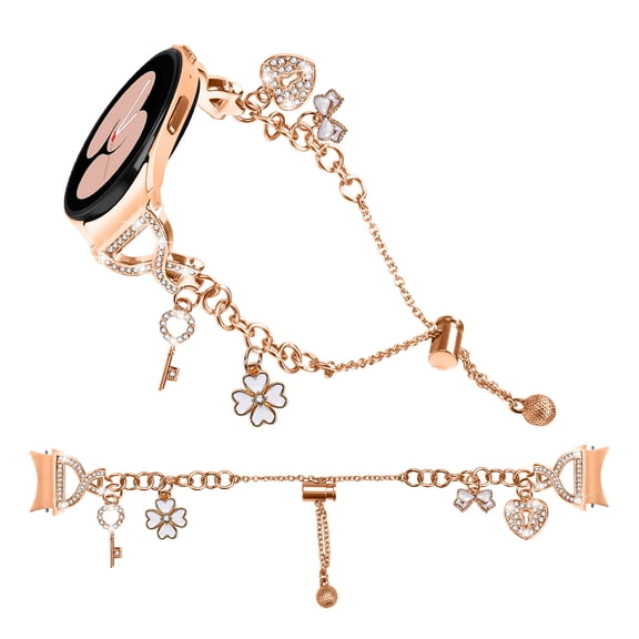 XIHAMA Compatible with Samsung Watch 6 Bands for Women, 20mm X-Link Metal Bracelet Strap, No Clasp Single Loop, Quick Release (Black/Silver/Gold/Rose Gold)