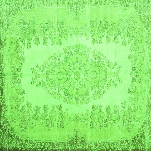 Ahgly Company Indoor Square Persian Green Traditional Area Rugs, 7' Square