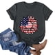 thumbnail image 1 of Fiudx Camisetas para Mujer Top de Manga Corta con Cuello Redondo Informal y Estampado Elegante Del Día de La Independencia para Mujer, 1 of 3