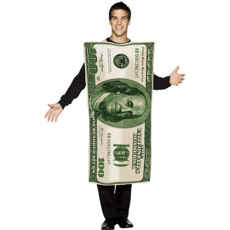 100 Dollar Bill Men's Adult Halloween Costume, One Size,