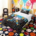 thumbnail image 3 of Erosebridal Blue Ice Cream Baseball Bat Print Twin Comforter Sets, Sweet Sports Bedding Set for Kids Boys and Girls, Colorful Stars Reversible 2 Pieces, 1 Comforter and 1 Pillowcase, 3 of 6
