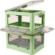 thumbnail image 1 of 32Qt Plastic Storage Bins with Lid, Collapsible Storage Bins with Wheels, Storage Boxes with 4 Doors, Stackable Storage Bins for Organizing Clothes, Snacks and Camping, 2-Pack (Green),Blue, 1 of 7