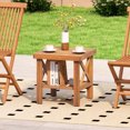 thumbnail image 4 of Gymax Table d'Appoint d'Extérieur en Bois d'Acacia, Table Adirondack avec Tablette de Rangement, Naturel, 4 of 10