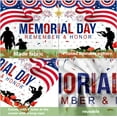 thumbnail image 4 of Happy Veterans Day Patriotic Garage Door Decoration Banner, Memorial Day Large Size Red White Blue Fourth of July Patriotic Backdrop Garage Door Decoration for Greeting Veterans Day Theme16x7 ft, 4 of 5