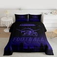 thumbnail image 2 of jejeloiu Rugby Sport Lover Twin Comforter Sets,Purple Football City Bedding Set For Boys Teens Reversible 2pcs, 2 of 8