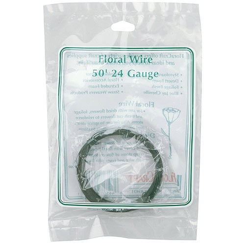 Floral Wire, 24Gauge, 50', Green