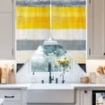 thumbnail image 4 of Gray Yellow Brush Swag Curtain Valance for Windows, Geometric Strip Window Treatments Short Swag Topper for Kitchen Windows Bathroom Bedroom, 36"x36", 4 of 8