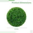 thumbnail image 4 of 2 Pack Topiary Balls Artificial Outdoor, Peanut Leaves Balls, 15 In (38 cm) Diameter, Realistic Greenery, Year-Round Decor, Easy Installation, 4 of 5