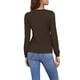 thumbnail image 3 of INSPIRE CHIC Camisetas de manga larga para mujeres Otoño Invierno con cuello redondo ajustadas y plisadas Tallas S Marrón oscuro, 3 of 6