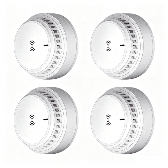 Smoke Alarm Detector, 4 Pack Photoelectric Fire Safety Sensor Alert with 85dB Loud Alarm, Battery Operated Fire Detector for Home House Office Hotel Warehouse Indoor Fire Protection