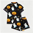 thumbnail image 7 of Womens Pajama Sets Satin Cozy Funny Pumpkin Print Fall Short‑Sleeve Halloween Pajamas for Women Set, 7 of 7
