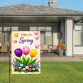 thumbnail image 3 of Amhnf Hello Spring Floral Garden Flag With Colorful Tulips Butterflies And Daisies For Home Outdoor Garden Yard Decor 12x18 inch, 3 of 5