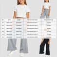 thumbnail image 4 of Zuwimk Girls Wide Leg Sweatpants Drawstring Baggy Loose Kids Solid Athletic Trackpants(Black,9-10 Years), 4 of 6