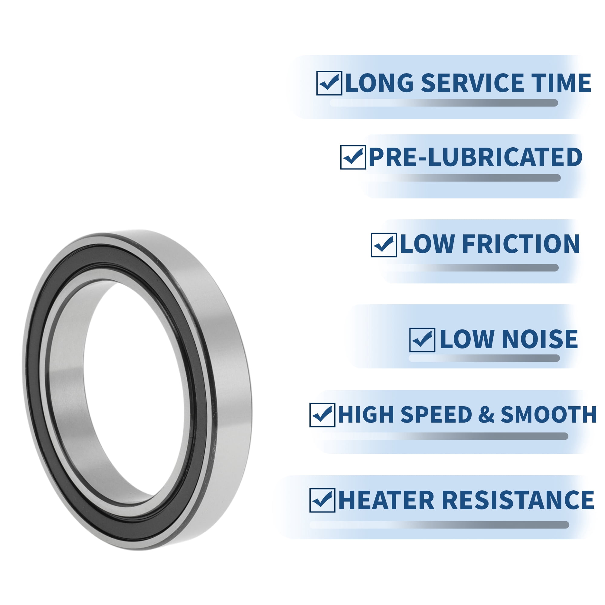 Unique Bargains 6914VV Deep Groove Ball Bearings 70x100x16mm P4 Double Rubber Seal Lubricated Bearings 1 Pc Car Scooter Skateboard Wheel Universal Silver Tone Black