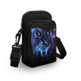 thumbnail image 3 of HELLHERO Cosmic Wolf Women Crossbody Bag with Double Layer Crossbody Bags Stylish Polyester, 3 of 7
