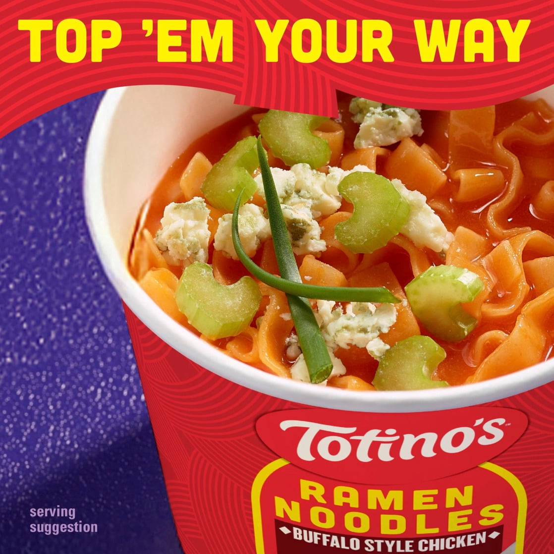 (8 pack) Totino's Ramen Noodles, Buffalo Style Chicken Pizza Flavor, Microwave Soup Cup, 2.19 oz