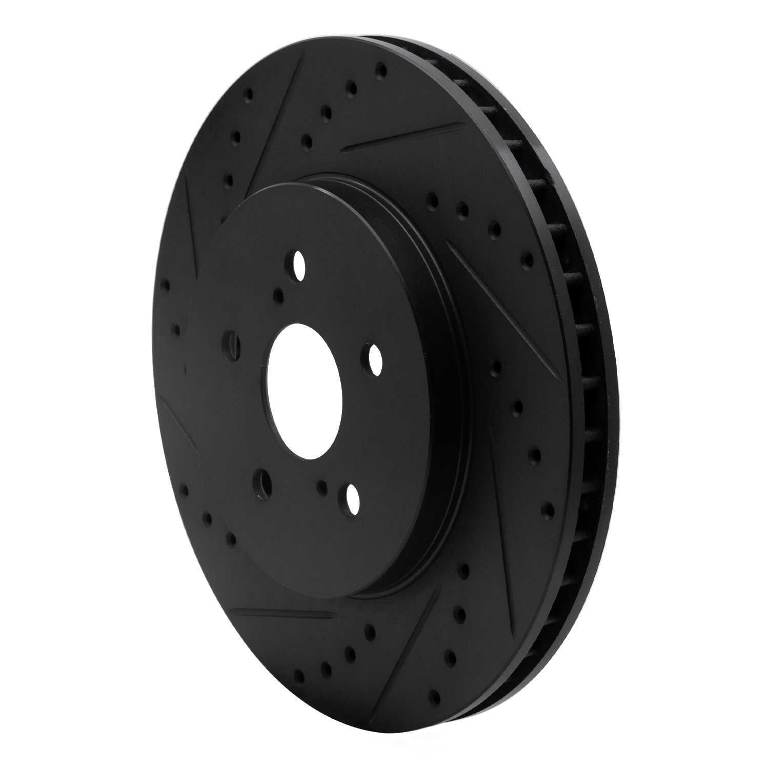 Dynamic Friction Company 633-76129L DFC Brake Rotor - Drilled And Slotted - Black