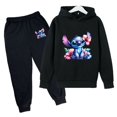 thumbnail image 3 of Conjuntos de sudadera de Stitch Disney para niños, sudaderas y pantalones cálidos de moda, traje de 2 piezas, ropa de exterior de moda, regalos de cumpleaños y Navidad, 3 of 5