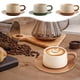 thumbnail image 1 of Tazas de café de cerámica con juego de platillos - 16 oz verde, beige o marrón - taza y bandeja de porcelana de una pieza para té y espresso, 1 of 6