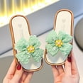 thumbnail image 2 of Summer Slippers for Toddler Girls 3-10Years Children Girls Summer Slip-on Open Toe Non-Slip Flat Shoes Solid Color Indoor Bathroom Home Teddy Bear Slippers, 2 of 4