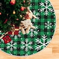 thumbnail image 3 of FMSHPON Christmas Snowflakes Buffalo Plaid Xmas Christmas Tree Skirt Stand Mat for Holiday Party Decoration Indoor Outdoor 48 inches, 3 of 6