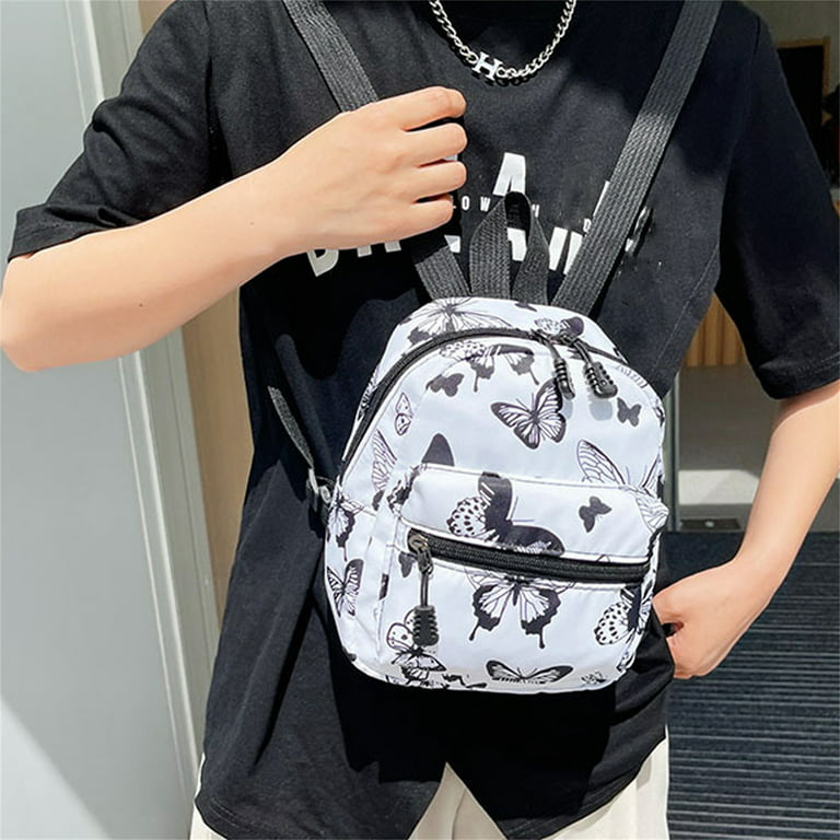 Fashion Girls Mini Backpack School Backpack Bag,Black butterfly