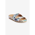 thumbnail image 2 of Comfortview Women's The Maxi Leather-Like Adjustable Slip On Footbed Sandal, 2 of 6