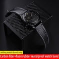 thumbnail image 4 of Correa de reloj de fibra de carbono + caucho fluorado resistente al agua para reloj de hombre Panahei Lumino PAM01312 441 de 20 mm, 22 mm y 24 mm, pulsera universal, 4 of 5