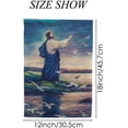 thumbnail image 2 of SKYSONIC Garden Flag Painting of Jesus Standing at The Sea Side Double-Sided Printed House Sports Flag 12x18 in Polyester Decorative Flags for Courtyard Garden Flowerpot, 2 of 7