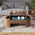 thumbnail image 4 of Diubas Oval Lift Top Coffee Table with Hidden Storage, Fluted Coffee Table Center Table for Home Living Room, Walnut, 4 of 7