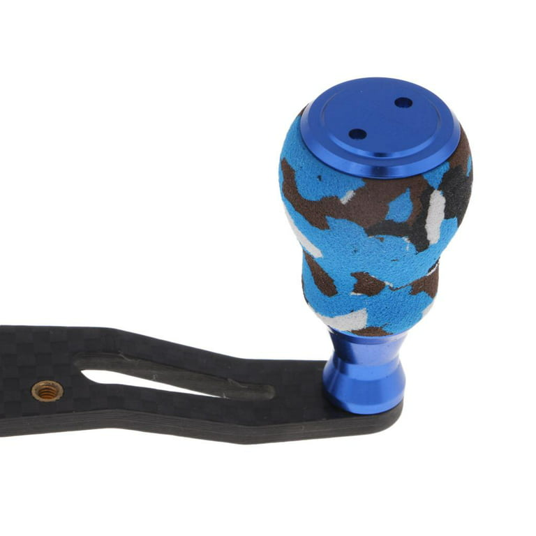 Carbon Fiber Fishing Reel Handle and Knob Baitcasting Reel Replacement Blue, Size: 10.5 cm