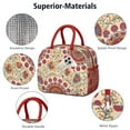thumbnail image 4 of Lunch Bag Lunch Box for Women Reusable Insulated Lunch Cooler Bags,Large Capacity for Work Travel Picnic,Water-Resistant Pioneer Colorful Floral Lunch Tote Bag Gifts for Woman Mom Red, 4 of 6