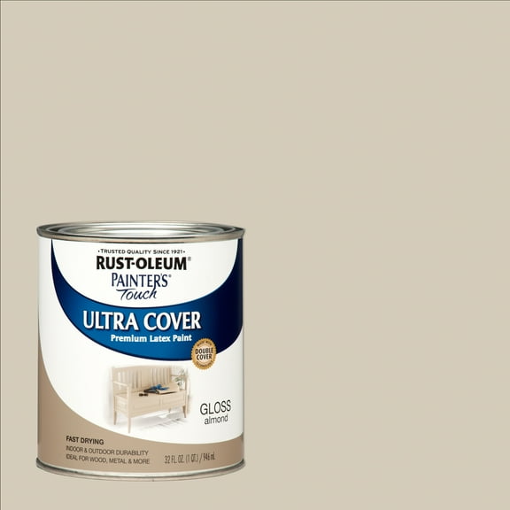 2 Pack, Almond, Rust-Oleum Gloss Painters Touch Ultra Cover Paint- Quart