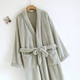 thumbnail image 2 of Maplenight Fleece Sherpa Robes for Women Soft Warm Open Front Bathrobe Fall Winter Long Women's Robe, 2 of 8