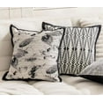 thumbnail image 3 of Fennco Styles Jacquard Leaf Feather Design Decorative Throw Pillow Cover 18" W X 18" L – Black Art Style Square Cushion Case for Couch, Sofa, Bedroom, Office and Living Room Décor, 3 of 5