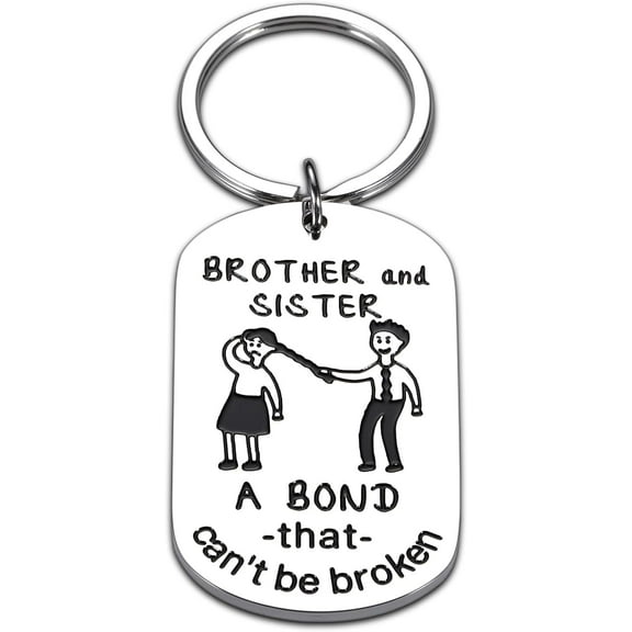 Funny Sister and Brother Keychain Birthday Gift for Sisters from Brothers Graduation Gift for Brother in Law Gifts from Sister in Law for Little Sisters from Big Brothers to Little