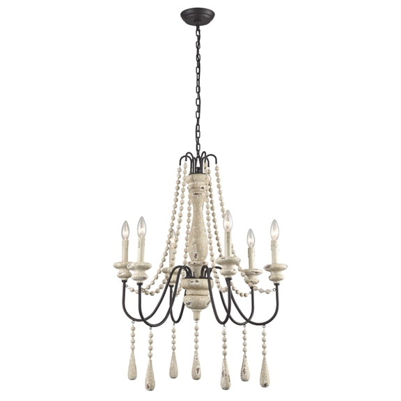 Elk Home 25-Inch Wide Sommieres Chandelier, Antique French Cream