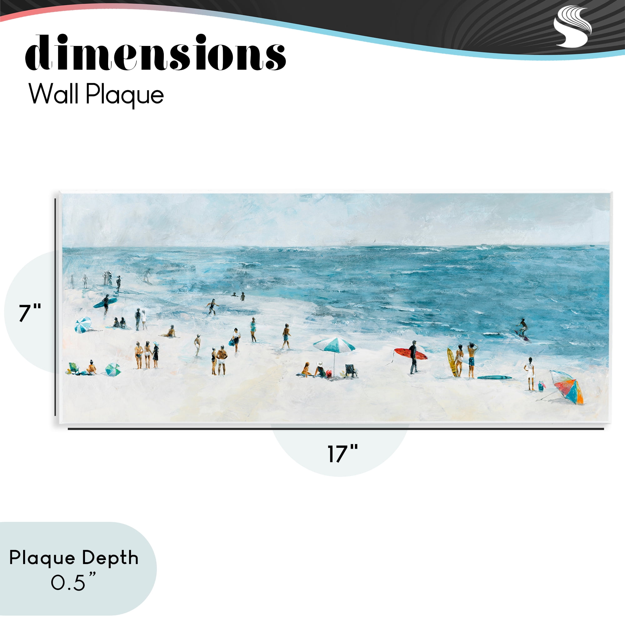 Stupell Industries Busy Beach Coastal Scene Wall Plaque Art, design by Lorenzo Collective