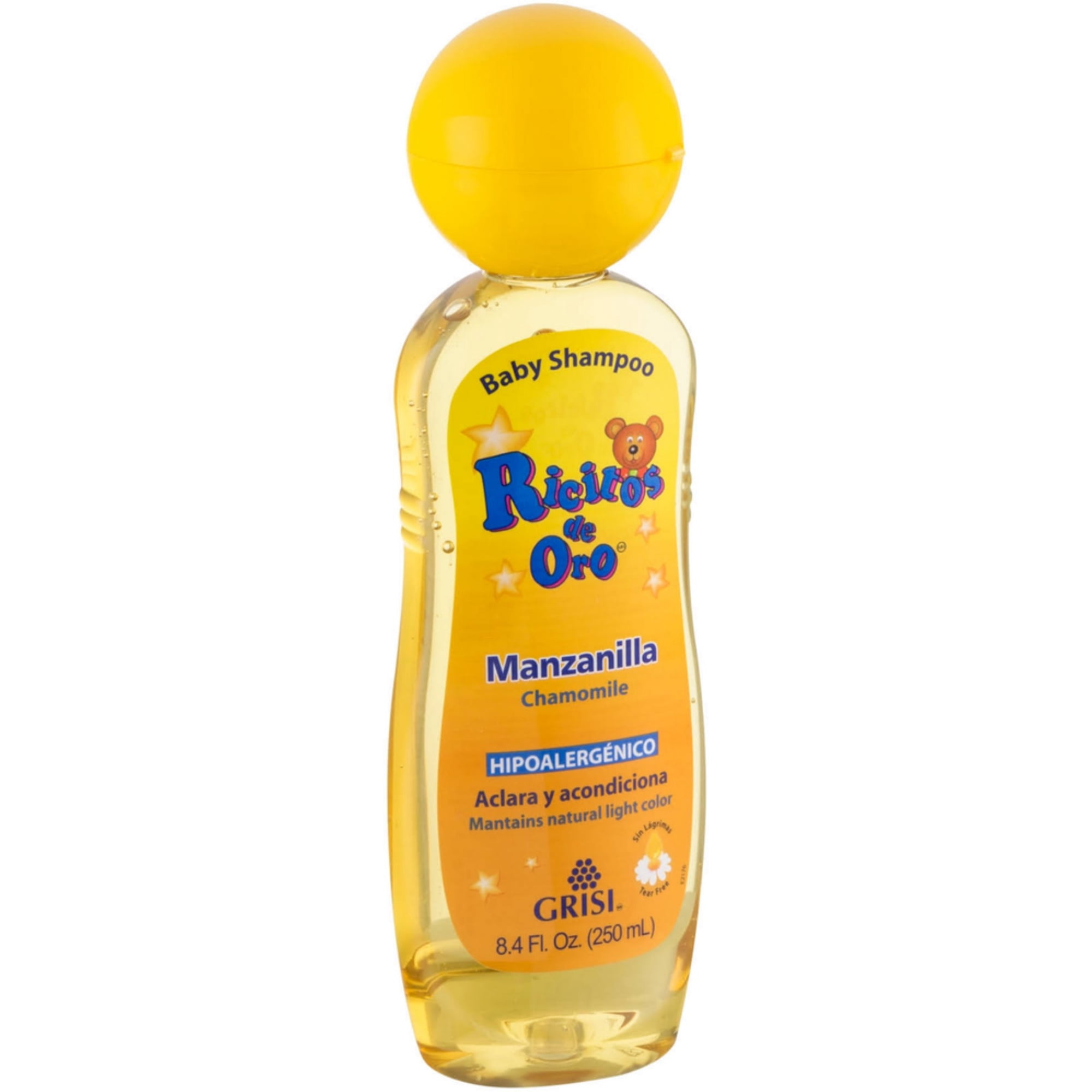 Ricitos de Oro Baby Shampoo with Chamomile, Lightens and Protects, Hypoallergenic, Paraben Free, Tear Free, 8.4 Fl Oz