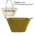 thumbnail image 2 of Organizador de bolsas trapezoidal con forro interior y tapa con cremallera para bolsas tipo cesta en hoja de palma y piel de becerro de 33 x 17 x 13/40 x 26,5 x 16, 2 of 5
