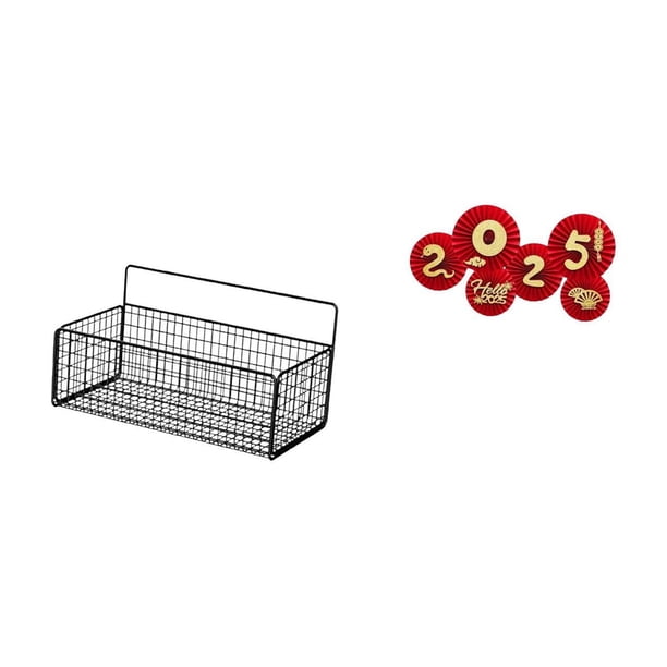 Cesta de almacenamiento,Cesta organizadora de almacenamiento de cocina colgante de alambre,Organizador de pared para baño con cesta de almacenamiento de alambre,Abanicos plegables